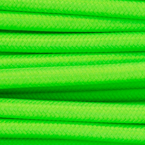 Solid Neon Green Fabric Cable 3 Core