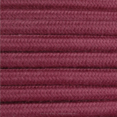 Solid Aubergine Fabric Cable 3 Core Natural Range