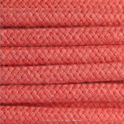 Solid Coral Fabric Cable 3 Core Natural Range 7mm