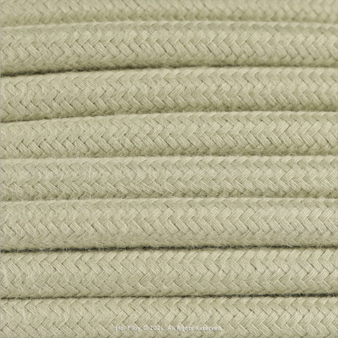 Solid Leaf Green Fabric Cable 3 Core
