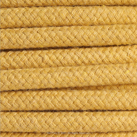 Solid Mustard Yellow Fabric Cable 3 Core Natural Range 7mm