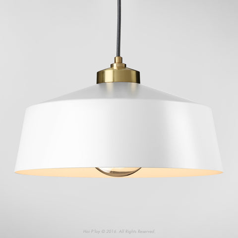 Tall Shade White & Gold Empire Ceiling Pendant