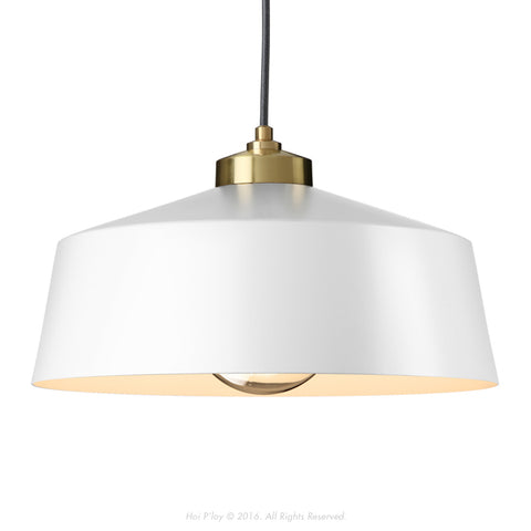 Tall Shade White & Gold Empire Ceiling Pendant