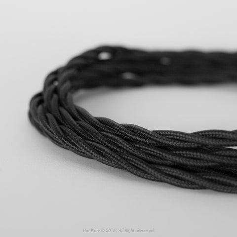 Black & Brass Slim Shady Wall Light - Fabric Cable 