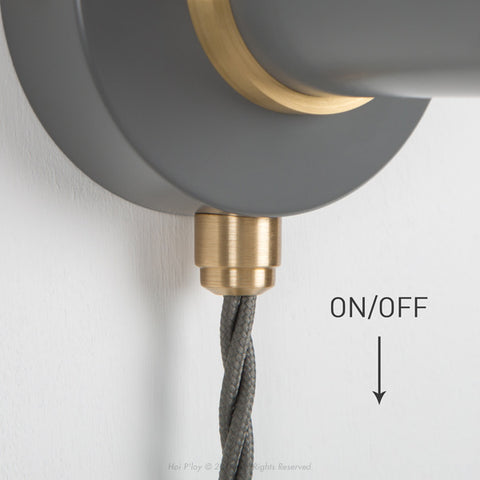 Portable Stone Grey Simple Sconce - Switch