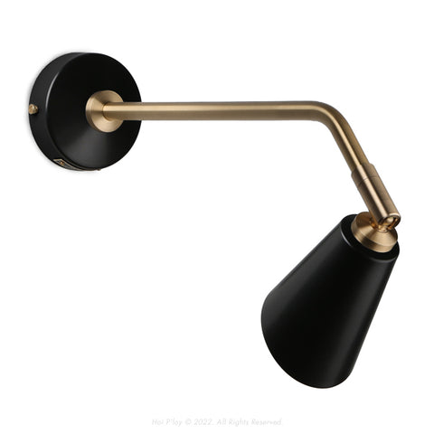 Black & Brass Penny Portrait Wall Light