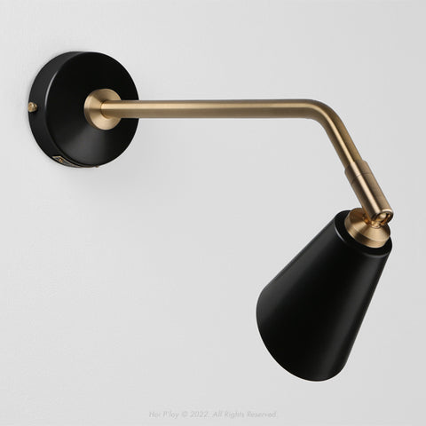 Black & Brass Penny Portrait Wall Light