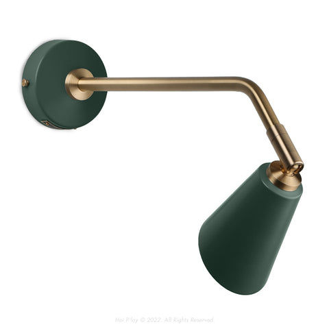 Botany Green & Brass Penny Portrait Wall Light