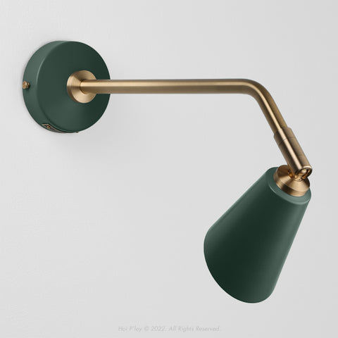 Botany Green & Brass Penny Portrait Wall Light