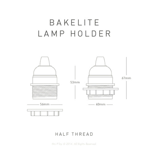 Half Thread Bakelite Lamp Holder
