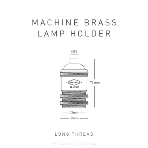 Long Thread Machined Brass Lamp Holder