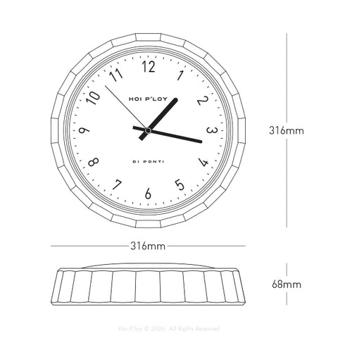 Mustard Yellow De Ponti Clock
