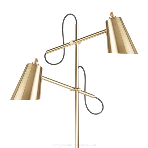 Double Carson Brass Floor Lamp