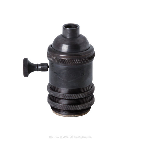 Machined Brass Lamp Holder with Thread and Turnkey