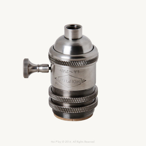 Machined Brass Lamp Holder with Thread and Turnkey