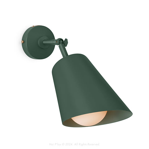 Monotone Botany Green Cone Shade Swivel Wall Sconce