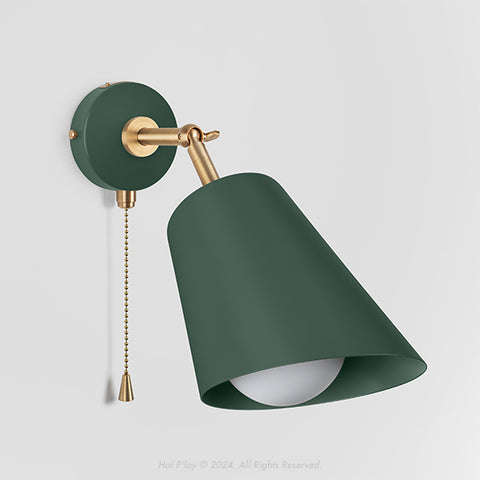 Signature Botany Green Cone Shade Swivel Wall Sconce