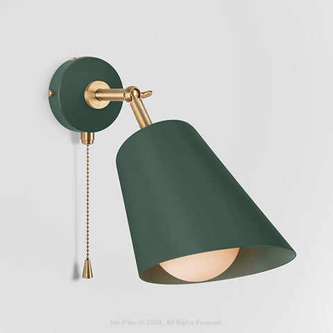 Signature Botany Green Cone Shade Swivel Wall Sconce