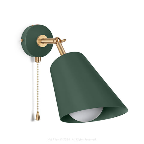 Signature Botany Green Cone Shade Swivel Wall Sconce
