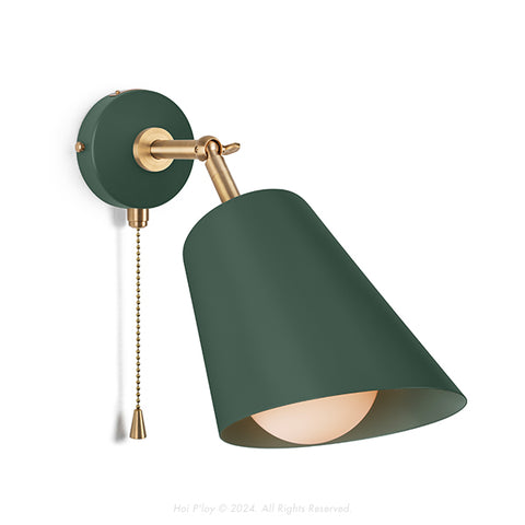 Signature Botany Green Cone Shade Swivel Wall Sconce