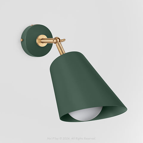 Signature Botany Green Cone Shade Swivel Wall Sconce