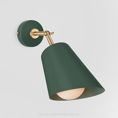 Signature Botany Green Cone Shade Swivel Wall Sconce
