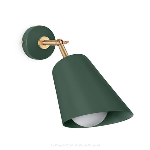 Signature Botany Green Cone Shade Swivel Wall Sconce