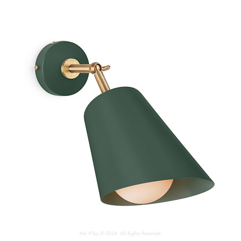 Signature Botany Green Cone Shade Swivel Wall Sconce
