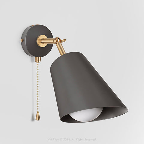 Signature Charcoal Grey Cone Shade Swivel Wall Sconce