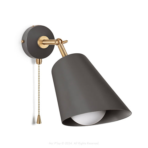 Signature Charcoal Grey Cone Shade Swivel Wall Sconce