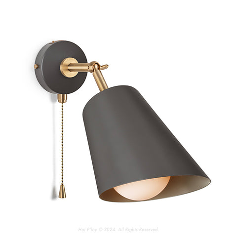 Signature Charcoal Grey Cone Shade Swivel Wall Sconce