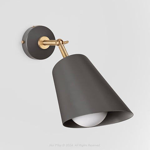 Signature Charcoal Grey Cone Shade Swivel Wall Sconce
