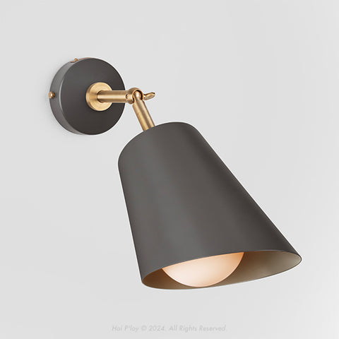 Signature Charcoal Grey Cone Shade Swivel Wall Sconce