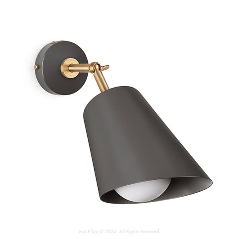 Signature Charcoal Grey Cone Shade Swivel Wall Sconce