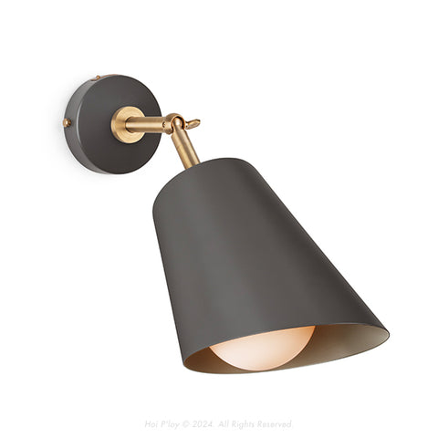 Signature Charcoal Grey Cone Shade Swivel Wall Sconce