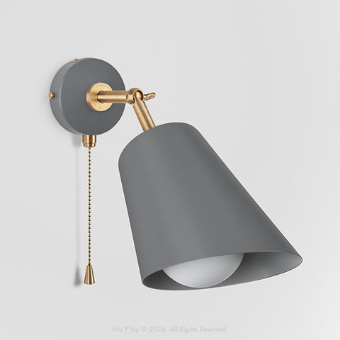 Signature Stone Grey Cone Shade Swivel Wall Sconce