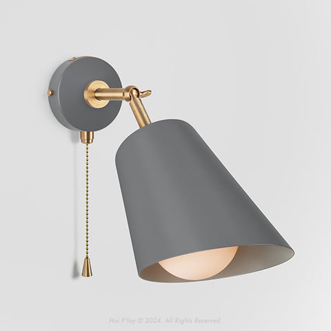 Signature Stone Grey Cone Shade Swivel Wall Sconce