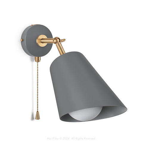 Signature Stone Grey Cone Shade Swivel Wall Sconce