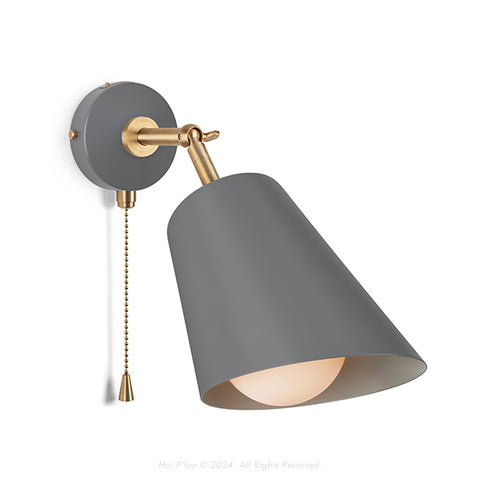 Signature Stone Grey Cone Shade Swivel Wall Sconce
