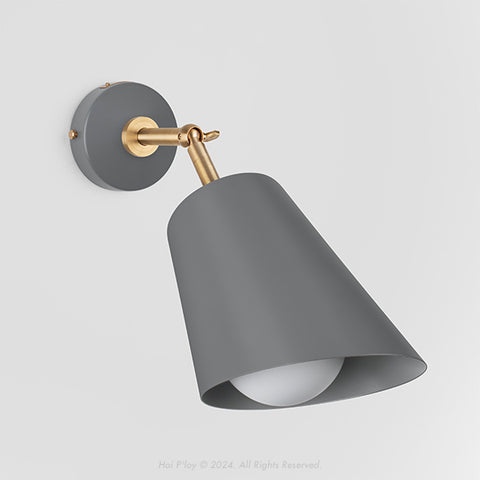 Signature Stone Grey Cone Shade Swivel Wall Sconce