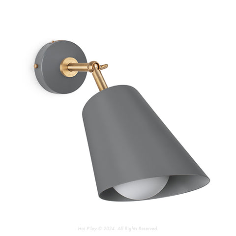 Signature Stone Grey Cone Shade Swivel Wall Sconce