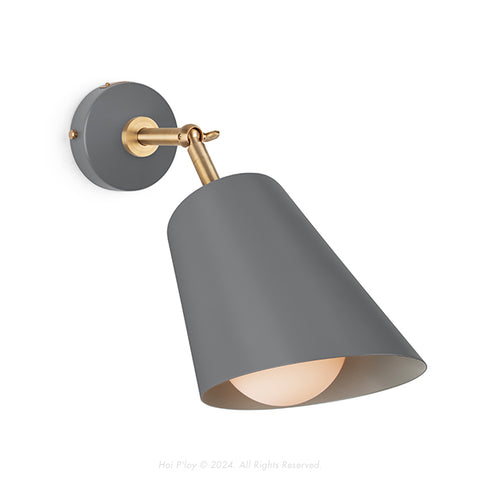 Signature Stone Grey Cone Shade Swivel Wall Sconce