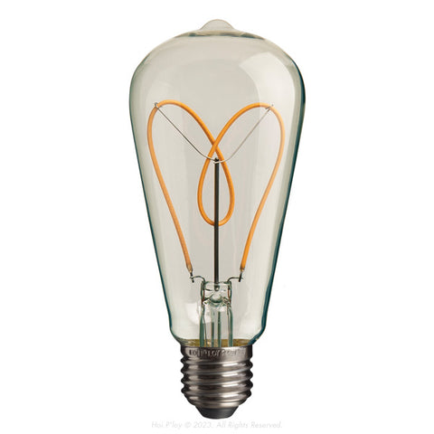 Squirrel Cage Heart LED Filament Light Bulb E27