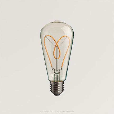 Squirrel Cage Heart LED Filament Light Bulb E27