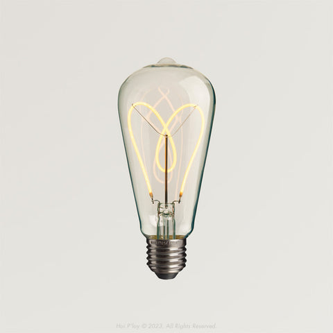 Squirrel Cage Heart LED Filament Light Bulb E27