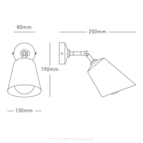Signature Botany Green Cone Shade Swivel Wall Sconce