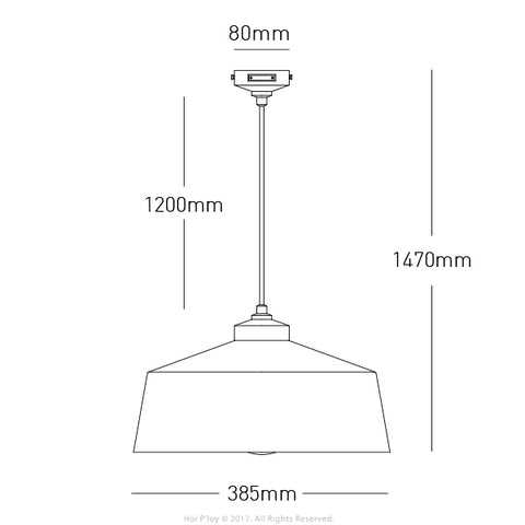 Tall Shade Black & Gold Empire Ceiling Pendant