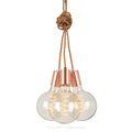 Copper Cluster 3 Ceiling Pendant Light - Whiskey Fabric Cable 