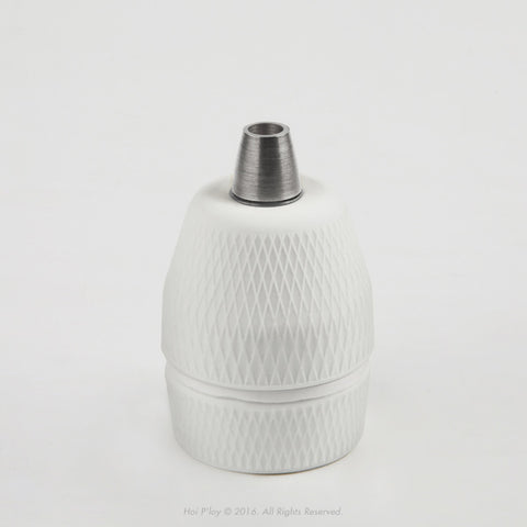 Diamond Porcelain Lamp Holder - With Stainless Grib
