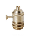 Machined Brass Lamp Holder with Thread and Turnkey